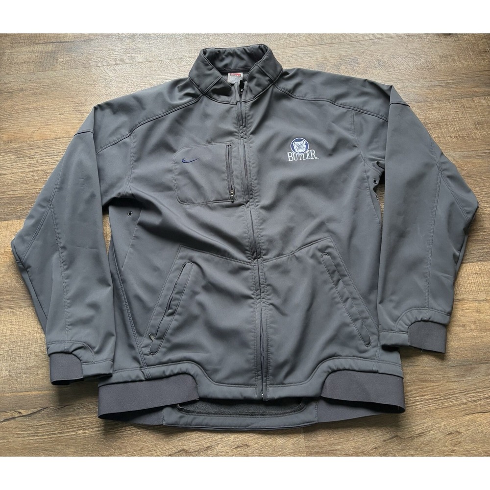 NIKE Butler Bulldogs Mens Size Medium Zip Up Track Jacket Big Logo Swoosh NICE